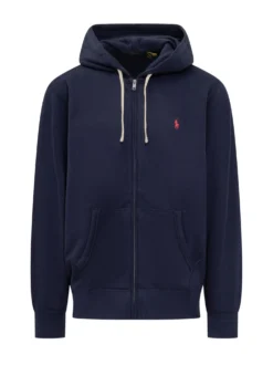 Felpa Con Cappuccio E Zip Frontale