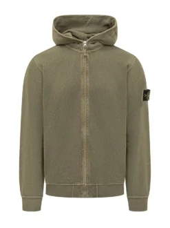 Felpa con Cappuccio e Zip in Cotone