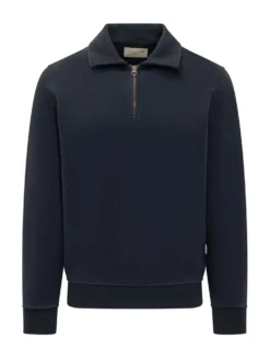 Felpa con Mezza Zip e Colletto