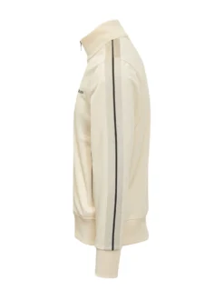 Felpa con Zip Collo Alto e Logo