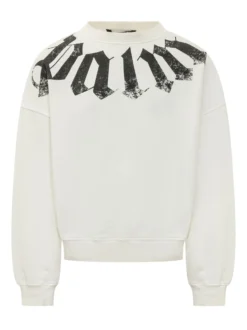 Felpa Loose con Logo sul Collo