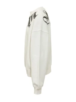 Felpa Loose con Logo sul Collo