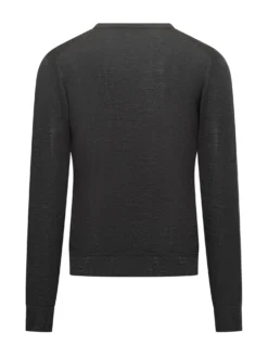 Filippo De Laurentiis Grey Wool V-Neck Sweater