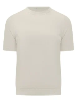 Fine Knit Crew Neck Short Sleeve Sweater