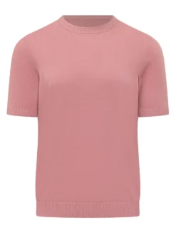 Fine Knit Crew Neck Short Sleeve Sweater