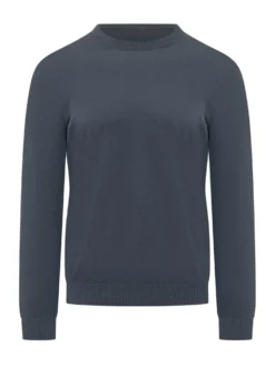 Fine Knit Crew Neck Sweater with Long Sleeves