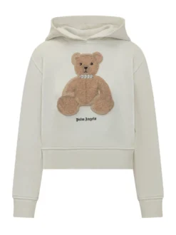 Fitted Hoodie with Bear Print