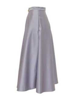 Flared Midi Skirt with Chain