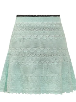 Flared Pointelle Mini Skirt