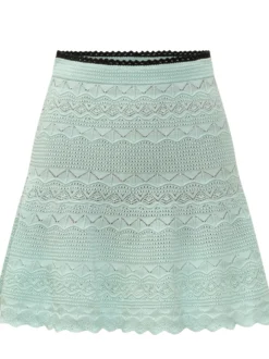 Flared Pointelle Mini Skirt