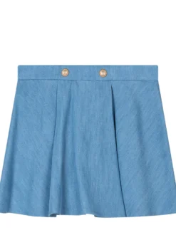 Flared Skirt with Decorative Buttons