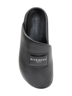 Flat Mule with Smooth Upper and Logo