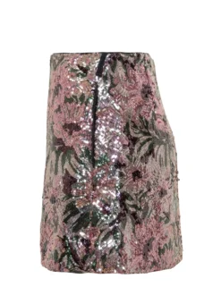 Floral Embroidered Mini Skirt