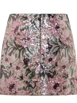 Floral Embroidered Mini Skirt