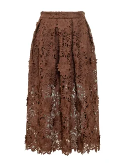 Floral Lace Midi Skirt