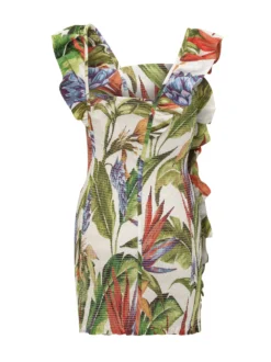 Floral Mini Dress with Wide Straps