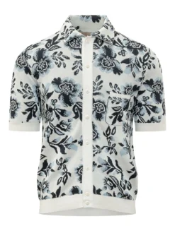 Floral Polo Shirt with All Over Print
