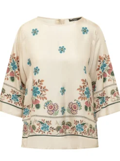Floral Print Blouse with Wide Sleeves