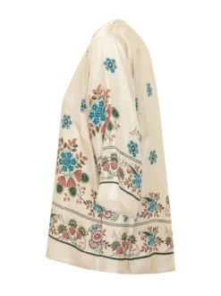 Floral Print Blouse with Wide Sleeves