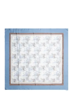 Floral Print Scarf with Decorative Border