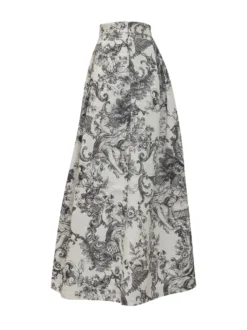 Full Skirt with Toile Print