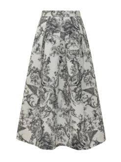 Full Skirt with Toile Print