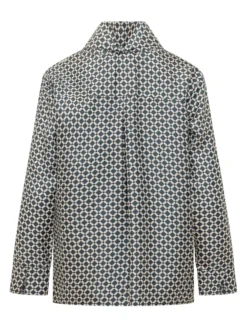 Geometric Print Blouse with Bow