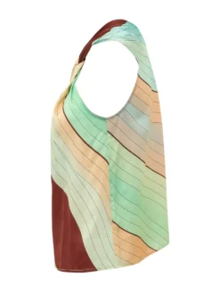 Geometric Print Knot Front Top