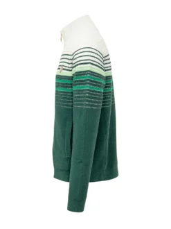 Giacca Boucle a Righe con Zip