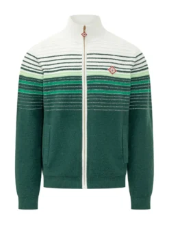 Giacca Boucle a Righe con Zip