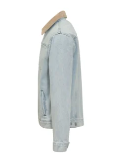 Giacca Denim Con Colletto A Contrasto