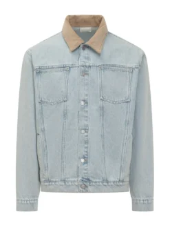 Giacca Denim Con Colletto A Contrasto