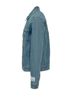 Giacca Denim con Tasche a Patta