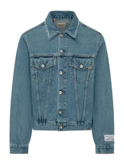 Giacca Denim con Tasche a Patta