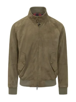 Giacca G9 in Pelle Scamosciata con Zip