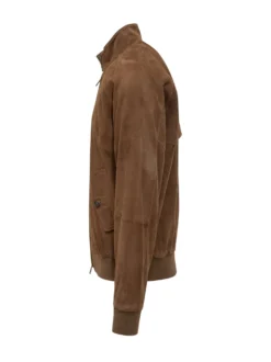 Giacca G9 in Pelle Scamosciata con Zip