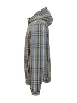 Giacca Newport con Cappuccio e Zip e Motivo Check