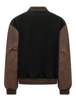 Giacca Varsity con Maniche a Contrasto e Patch