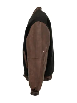 Giacca Varsity con Maniche a Contrasto e Patch