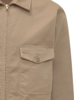 Giacca Zip-Up con Tasche Frontali in Cotone