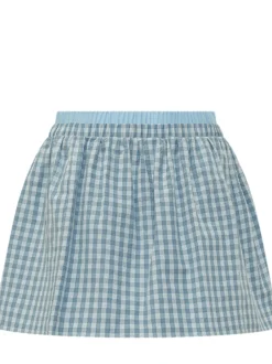 Gingham Skirt With Elastic Waist