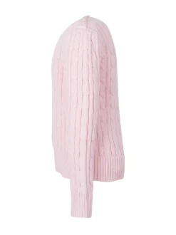Girls Cotton Cable-Knit Crewneck Sweater