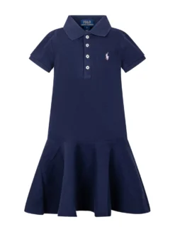 Girls Cotton Piqué Polo Dress