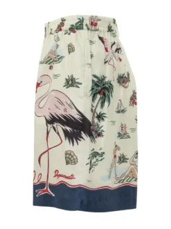 Graphic Print Bermuda with Elastic Waist