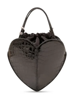 Heart Bag with Crocodile Effect