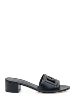 Heeled Slide with Logo Detail