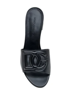 Heeled Slide with Logo Detail