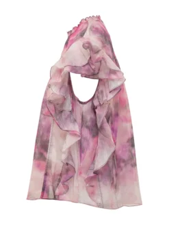 High Neck Top with Ruffle Sleeves