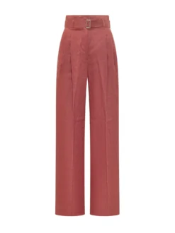 High-Waisted Trousers with Belt