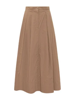 High Waist Long Skirt with Pleats